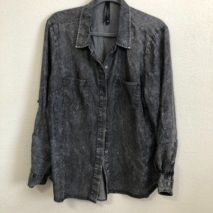 Liverpool Jean Company | grey vintage look button up | sz XL